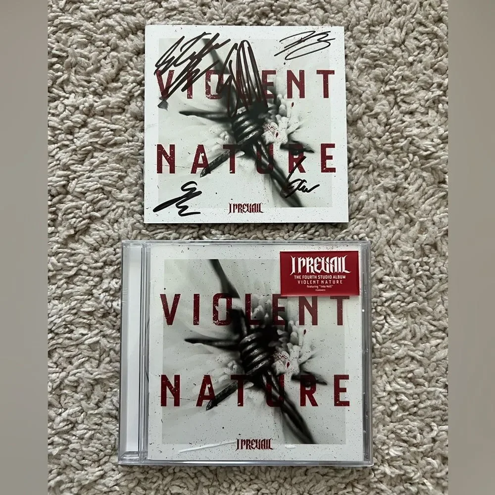 I Prevail Autographed Signed CD Booklet & Factory Sealed Violent Nature CD